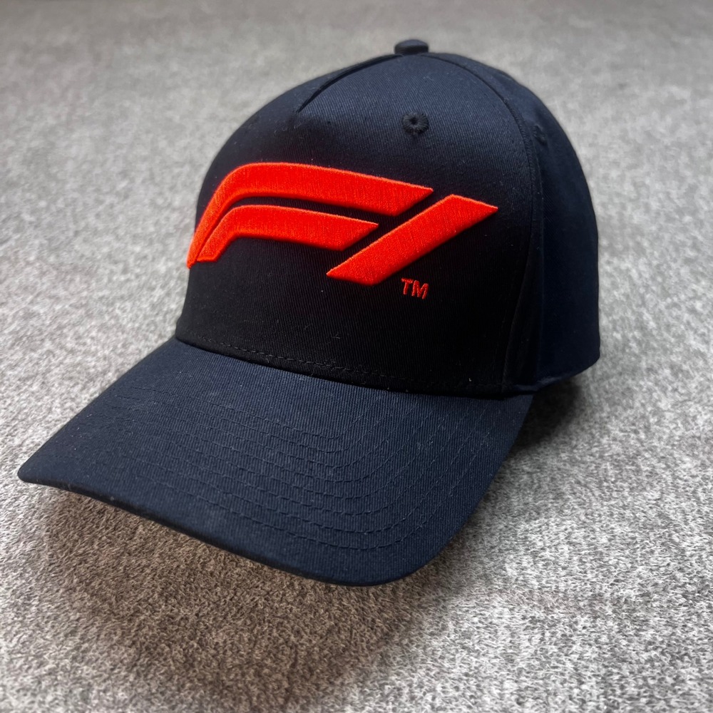 Formula 1 F1 Official Product Racing Hat Black Red Logo Adjustable Strapback Cap
